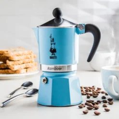 Bialetti Rainbow, Italienische Espresso-Kaffeemaschine, Aluminium, 3 Tassen, Blau -Smart Kitchen Store e900015b84613d6b6831369efe029e1f