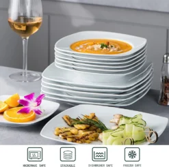 MALACASA, Serie Julia, 36 Tlg. Set Porzellan Geschirrset Tafelservice Mit Kuchenteller, Flachteller Und Suppenteller Für 12 Personen 12 MALACASA, Serie Julia, 36 Tlg. Set Porzellan Geschirrset Tafelservice Mit Kuchenteller, Flachteller Und Suppenteller Für 12 Personen -Smart Kitchen Store e93b2377775e97d11bf55dbe5e785c6f