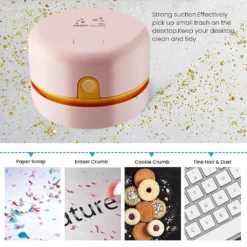 Desktop-Staubsauger USB Aufladbar Einstellbare Saugkraft Mini Tisch Staubsammler Für Tastatur Home Office ,Pink 18 Desktop-Staubsauger USB Aufladbar Einstellbare Saugkraft Mini Tisch Staubsammler Für Tastatur Home Office ,Pink -Smart Kitchen Store e9908c68024a4534db0864d33501089a
