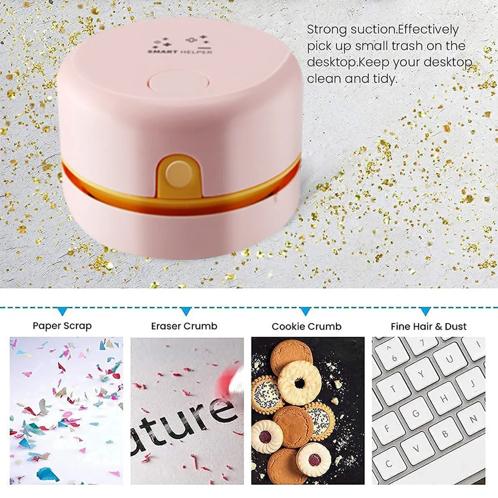 Desktop-Staubsauger USB Aufladbar Einstellbare Saugkraft Mini Tisch Staubsammler Für Tastatur Home Office ,Pink 10 Desktop-Staubsauger USB Aufladbar Einstellbare Saugkraft Mini Tisch Staubsammler Für Tastatur Home Office ,Pink – Bild 8