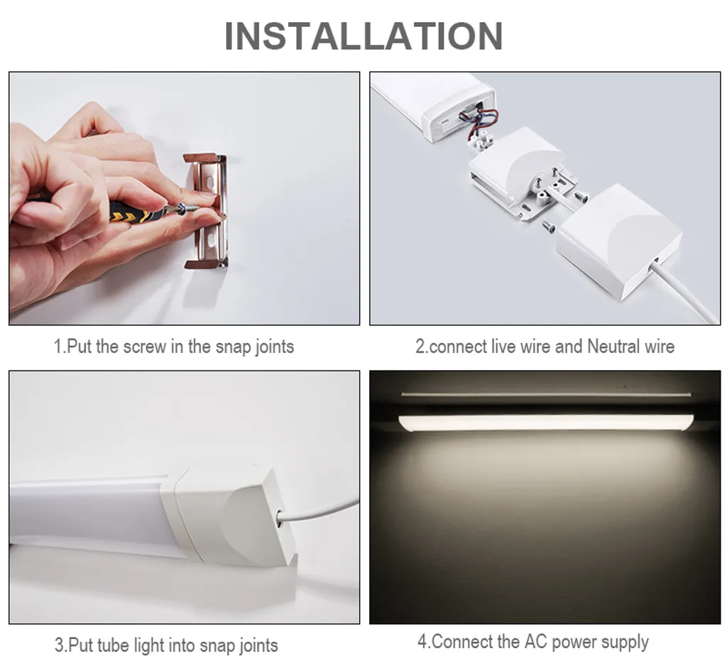 4er Anten LED Feuchtraumleuchte Flache (3CM Höhe) 60CM 18W Neutralweiß 4000K, Led Röhre"Reihenschaltung" Werkstattlampe IP65 7 4er Anten LED Feuchtraumleuchte Flache (3CM Höhe) 60CM 18W Neutralweiß 4000K, Led Röhre"Reihenschaltung" Werkstattlampe IP65 – Bild 5