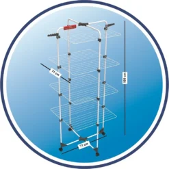 Vileda Mixer 4 - Vertikaler Stahlturm-Wäscheständer, 40 Meter Trockenraum, 4 Gestelle, Kleiner Kleiderständer Und Bügel, Offene Maße 169 X 71 X 71 X 71 Cm, Farbe Weiß -Smart Kitchen Store e9d867a4308a9351cdf3b0145e9ae8a4