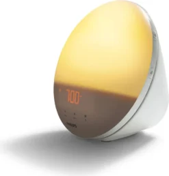 Philips HF3519/01 Wake-up Light (Sonnenaufgangfunktion, Digitales Fm Radio, Tageslichtwecker) Weiß