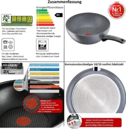 Tefal G13411 Cook Healthy Pfannenset Induktion 6 Tlg, Hohe Wokpfanne Mit Deckel 28cm, Pfanne 30 Cm + 24cm, Alle Herdarten, Spülmaschinenfest, Antihaft-beschichtet, Wok & Bratpfanne Set -Smart Kitchen Store ebf245edb4f0962a06a8a9b04bf4a4e0