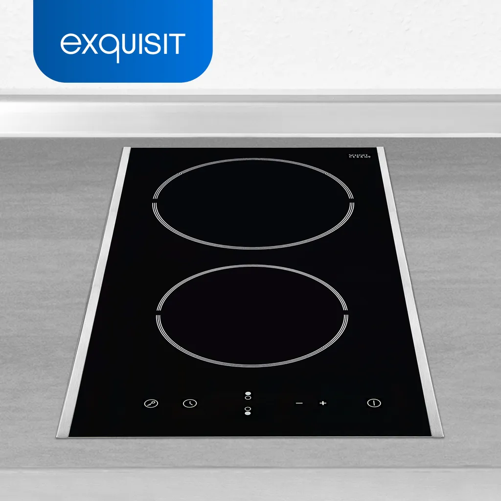 Exquisit Kochfeld EKC 301-3.1 R | Glaskeramik | Touch Control | 2 Kochstellen | Edelstahlrahmen | 3000 W 4 Exquisit Kochfeld EKC 301-3.1 R | Glaskeramik | Touch Control | 2 Kochstellen | Edelstahlrahmen | 3000 W – Bild 2