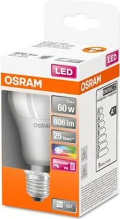Osram LED Leuchtmittel Star Classic A 60 E27 9W Warmweiß, Weiß Matt -Smart Kitchen Store ec564ce3a07090fcd3d678636149b471