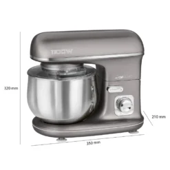 Clatronic Knetmaschine KM 3712 Inkl. Transparentem Spritzschutzdeckel Mit Nachfüllöffnung, 1100 Watt, 5 Liter, Schwenkbarer Multifunktionsarm, Titan -Smart Kitchen Store edda7510174ba0a8010cf46d1a9b89b7