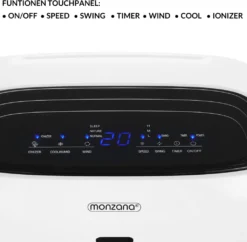 Monzana Luftkühler MZ804 4in1 Fernbedienung 8L Tank Timer Mobil Luftbefeuchter Ventilator Klimaanlage Ionisator Luftkühler LED Display Aircooler Klimagerät 14 Monzana Luftkühler MZ804 4in1 Fernbedienung 8L Tank Timer Mobil Luftbefeuchter Ventilator Klimaanlage Ionisator Luftkühler LED Display Aircooler Klimagerät -Smart Kitchen Store f0702fa78c2c25e67c5b12b1fbd754b2