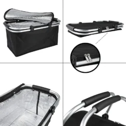 ONVAYA® Einkaufskorb Faltbar Mit Kühlfunktion | Schwarz | 2 Stück | Faltkorb Mit Deckel | Isolierkorb | Einkaufstasche | Klappkorb | Thermokorb Klappbar -Smart Kitchen Store f19c56c50d4aeaf3ddf7bafe680e95dc