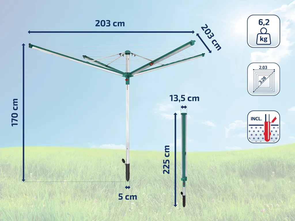 Leifheit Wäscheschirm Linomatic 500 Deluxe Cover 8 Leifheit Wäscheschirm Linomatic 500 Deluxe Cover – Bild 6