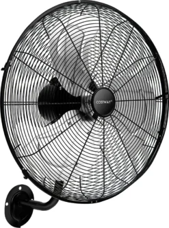 COSTWAY Φ56cm Wand-Ventilator Industriell, Oszillierend Ventilator 3 Stufen Für Lager, Treibhaus, Werkstatt, Terrasse Und Keller