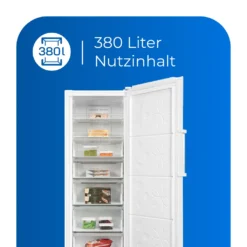 Exquisit Gefrierschrank GS380-NF-H-050E Weiss | 380 L Nutzinhalt | Weiß -Smart Kitchen Store f3571f031f892b72f265aee0e696cc25