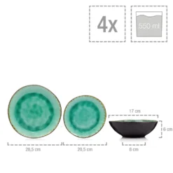 Sänger SÄNGER Steingut Geschirrset Palm Beach, Tafelservice & Servierplatten Set 23 Teilig Für 4 Personen -Smart Kitchen Store f3730a2a207c6c4e5824c53071a94108