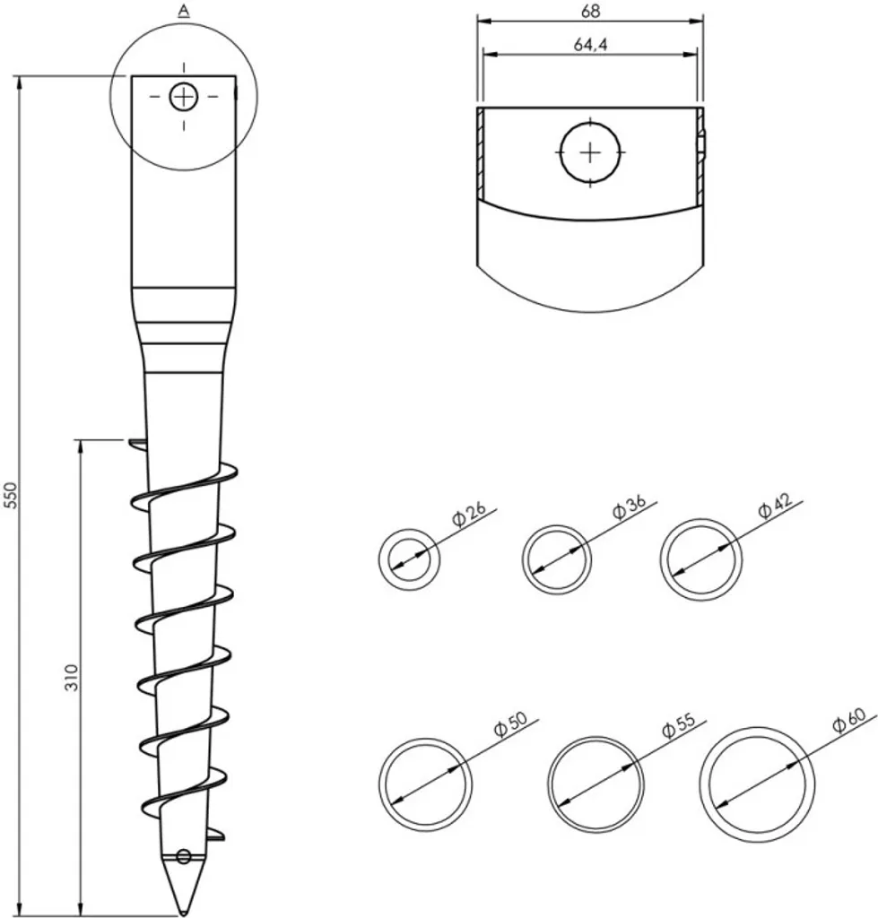 Bodenhülse Eindrehhülse Pfostenträger Schirmständer Rund 26 - 68 Mm 8 Bodenhülse Eindrehhülse Pfostenträger Schirmständer Rund 26 - 68 Mm – Bild 6