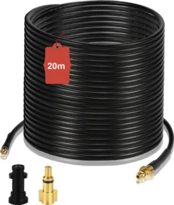 Wolketon 20m Rohrreinigungsschlauch Rohrreiniger Set Für Kärcher Kränzle K2 - K7 Hochdruckreiniger