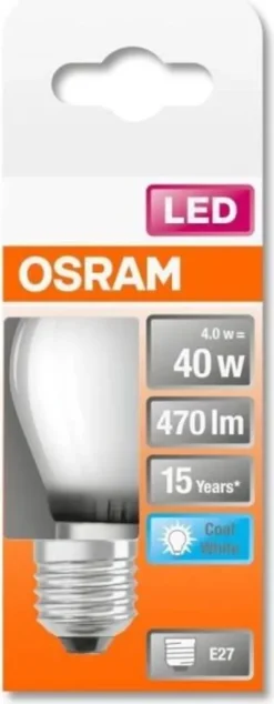 Osram LED Leuchtmittel Star P40 E27 4W Neutralweiß, Weiß Matt -Smart Kitchen Store f6aa570568bbe224c8223ba2d80163f2