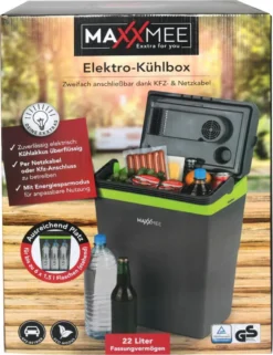 MAXXMEE Kühlbox - Wahlweise Via Netzkabel Oder KFZ-Anschluss - 22l Volumen - Grau/limegreen Kühlbox Camping Kühlschrank 22L Auto 12V 230V Thermobox Elektrisch Picknick Grau 25 MAXXMEE Kühlbox - Wahlweise Via Netzkabel Oder KFZ-Anschluss - 22l Volumen - Grau/limegreen Kühlbox Camping Kühlschrank 22L Auto 12V 230V Thermobox Elektrisch Picknick Grau -Smart Kitchen Store f6fb8b47249cb2c0414868e90b5a7aca