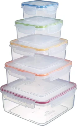 Lock&Lock HPL980CLQ5 Frischhaltedosen 5er Set - Luft & Wasserdicht (1er Pack) -Smart Kitchen Store f72879aa608457106805639989e9ae59