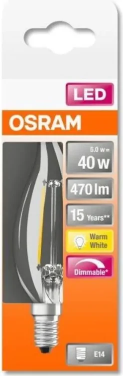 Osram LED Leuchtmittel Superstar Classic BA 40 E14 5 W Dimmbar Klar -Smart Kitchen Store f7f49a20e0feb168eefdb82a325c0085