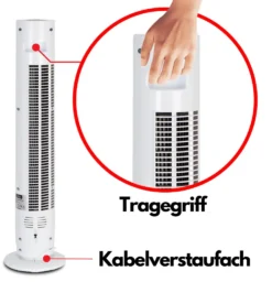 Zilan Turmventilator | 3 Stufen | 2 Modi | 7,5h Timer | Fernbedienung | Oszillierend | -Smart Kitchen Store f8844bbd3dd21c5b65da9ec9fe0c13f0