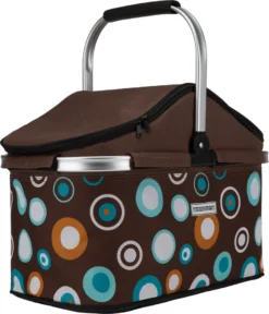 Kühlkorb 25 Liter Braun Hellblau - Dunkelbraun