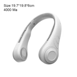 2000mah Persönlicher Nackenventilator, Hals Fan, Wiederaufladbare Ice Freihändiger Tragbarer Ventilator Weiß -Smart Kitchen Store fad63bfe04b3457a3d8372a7c0e7bc68