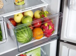 Hisense RQ515N4AC2 Cross Door Kühl-Gefrierkombination - NoFrostPlus - Multi Air Flow - SuperCool - Langlebiger Inverter - LED Display - Nettofassungsvermögen 427 L: Kühlteil 265 L / Gefrierteil 129 L - Super Cool - Edelstahl – Optik -Smart Kitchen Store fbd4e2936530995829f4bf997bf53ade