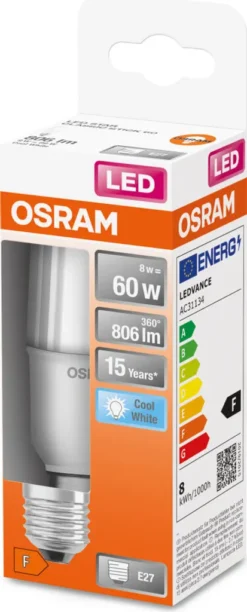 Osram LED Leuchtmittel Röhre Stick 8W = 60W E27 Matt 806lm Neutralweiß 4000K -Smart Kitchen Store fce9617acb2cddd8ead351e93edbe947