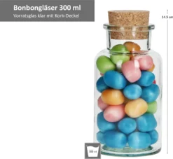 6tlg. Bonbongläserset Korkverschluss 300 Ml Bonboniere Vorratsdose Gewürzglas -Smart Kitchen Store fd1da114f1c58aa25de04435c8547e3e