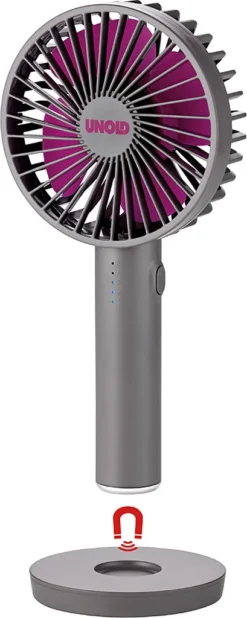 Unold 86620 Breezy II Handventilator Magnetisch Standfuß Spiegel 4W 5-stufig -Smart Kitchen Store fd9859a3638a8b4172b97e572b01fe83