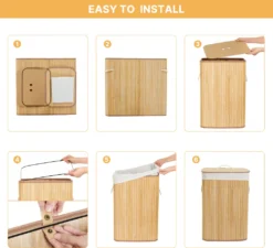 Wäschekorb Aus Bambus, Wäschebox, Wäschesammler, Faltbar, Mit Abnehmbarem Deckel Und Waschbarem Futter, 72L, 40 X 30 X 60 Cm 17 Wäschekorb Aus Bambus, Wäschebox, Wäschesammler, Faltbar, Mit Abnehmbarem Deckel Und Waschbarem Futter, 72L, 40 X 30 X 60 Cm -Smart Kitchen Store fddcef6e12508ce89069cd4dedf21129