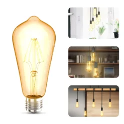 3x LED Leuchtmittel Filament Vintage Industrie Lampe E27 Retro Glühbirne ST64 4W 11 3x LED Leuchtmittel Filament Vintage Industrie Lampe E27 Retro Glühbirne ST64 4W -Smart Kitchen Store fe02f5b174fc18a729987da6693bdc25