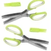 2er Set - 5 Klingen Kräuterschere Küche Aus Edelstahl | Mehrzweckschere Mit Reinigungsbürste | Universal Küchenschere Mit 5 Edelstahlklingen | Kräuterschneider | Gemüseschere Schnittlauchschere - Grün -Smart Kitchen Store fea458981492be20f3c019db2f19dfb7