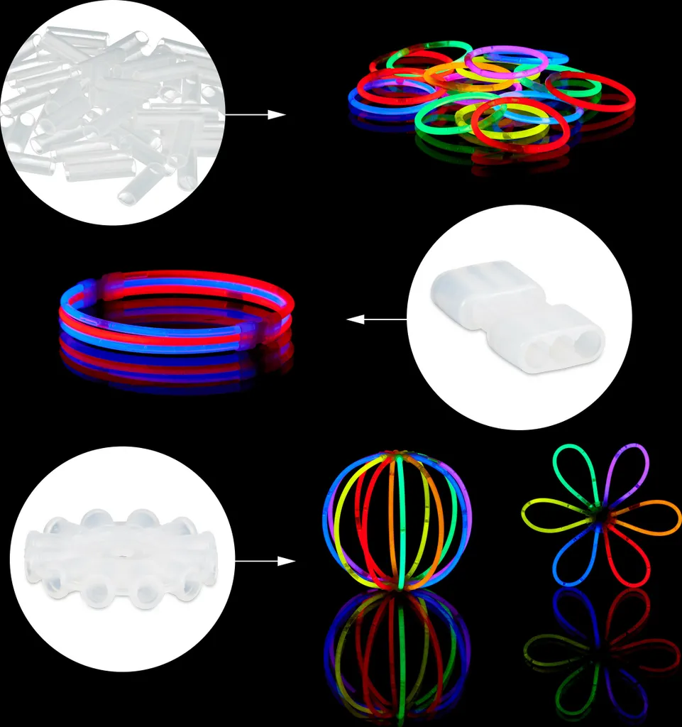 Relaxdays 200 X Knicklichter Mit Verbindern 5 Relaxdays 200 X Knicklichter Mit Verbindern – Bild 3