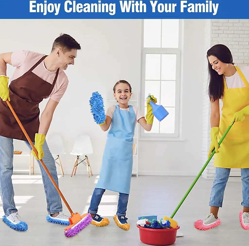 5 Paar Mop Hausschuhe Für Die Bodenreinigung, Waschbare Wiederverwendbare Mop Socken Faule Schuhe, Staub Haarreiniger, Wischmops 10 5 Paar Mop Hausschuhe Für Die Bodenreinigung, Waschbare Wiederverwendbare Mop Socken Faule Schuhe, Staub Haarreiniger, Wischmops – Bild 8