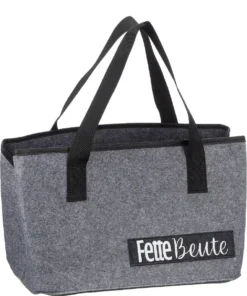 Filztasche Fette Beute Grau Aufbewahrung Tragetasche Faltbar